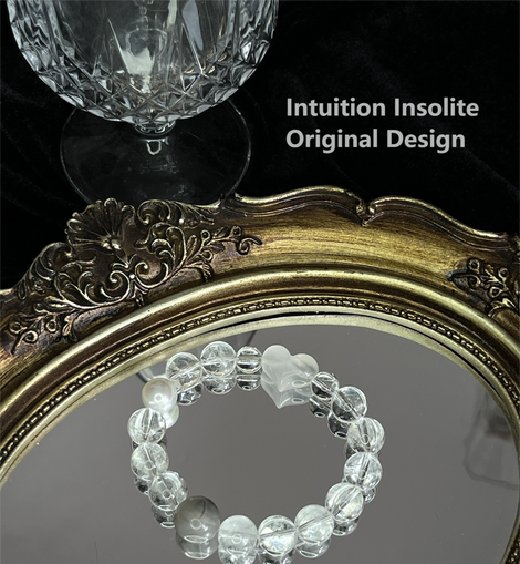 Clear Quartz Natural Stone Heart Crystal Design Bracelet