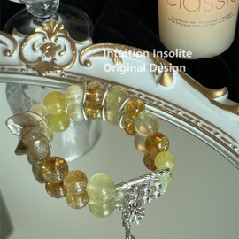 Yellow Quartz and Golden Grapes Crystal Designed Bracelet