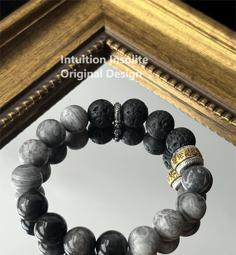 Silver Obsidian Natural Gemstone Crystal Design Bracelet
