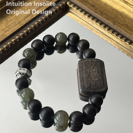 Agarwood Natural Gemstone Obsidian Crystal Design Bracelet