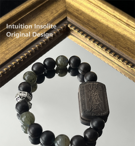 Agarwood Natural Gemstone Obsidian Crystal Design Bracelet