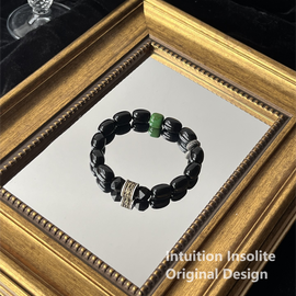 Turquoise Black Obsidian Crystal Design Bracelet