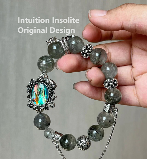 Abalone Shell Box with Green Ghost Quartz Crystal Designed Bracelet