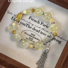 Lemon Quartz and Ceramic Crystal Designed Bracelet