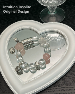 13mm Clear Quartz, Rose Quartz, Milky Quartz Crystal Designed Bracelet