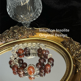 Gel Flower and Milky White Crystal Designed Bracelet
