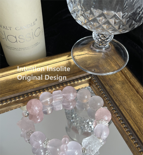 14-15mm Rose Quartz Star Crystal Design Bracelet