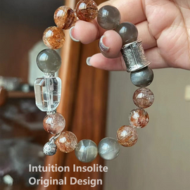 Silver Moonlight, Black Gold, and Sterling Silver Crystal Designed Bracelet