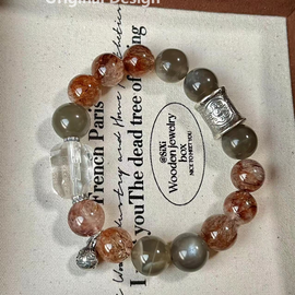 Silver Moonlight, Black Gold, and Sterling Silver Crystal Designed Bracelet